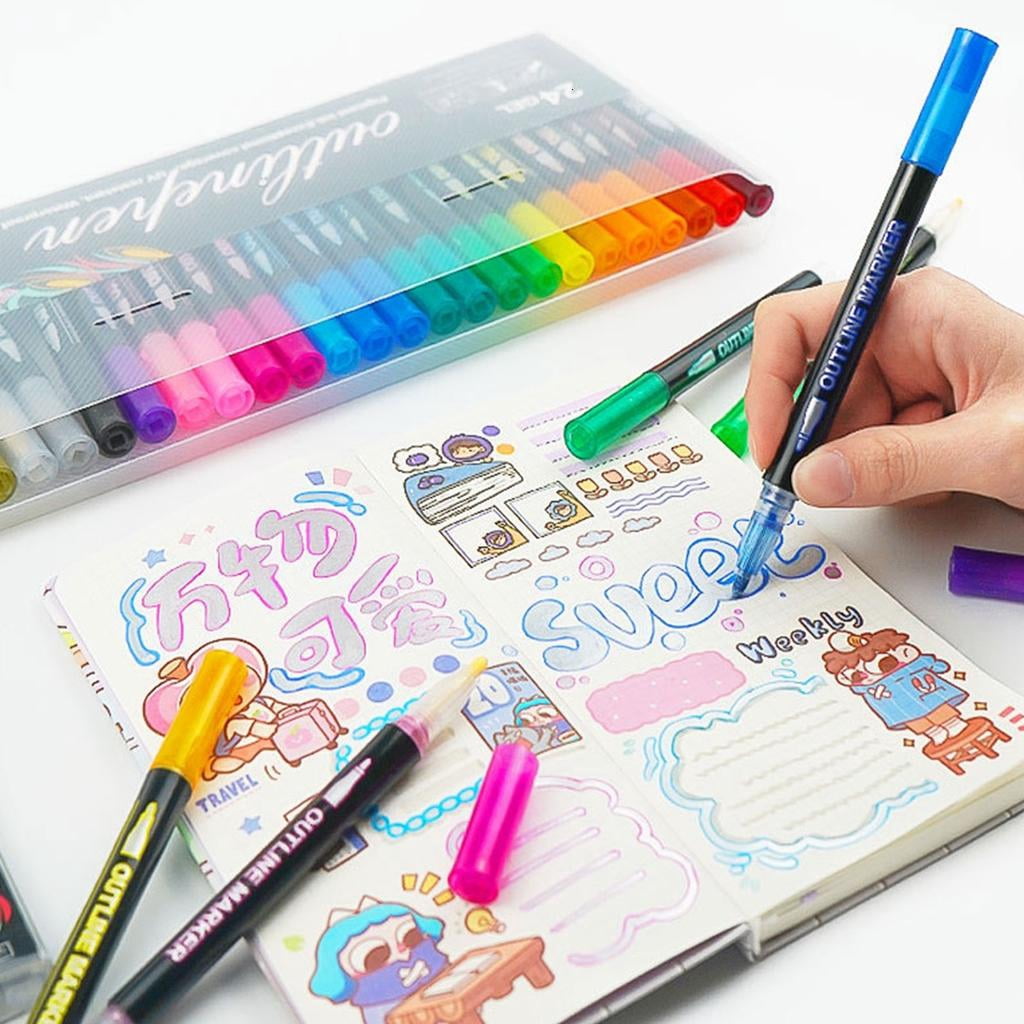 Giaone Marker Pen for Smooth Flow Glitter Gel Pen For Drawing Writing Art Crafts