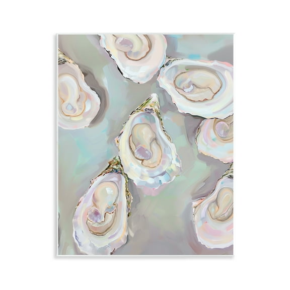 Stupell Industries Pastel Oysters Still Life Food & Beverage Painting Unframed Art Print Wall Art, 11 x 14
