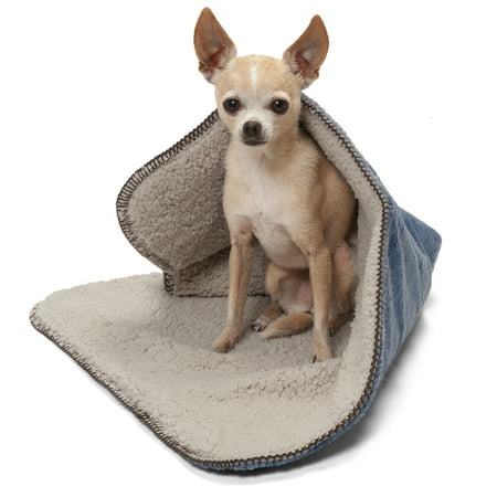 FurHaven Pet Throw Blanket | Waterproof Snuggly & Warm Faux Lambswool & Terry Pet Throw Blanket, Cozy Denim, (Best Way To Waterproof Denim)