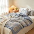 thumbnail image 3 of Washed Cotton Summer Quilt with Natural Cotton Filling – Breathable, Soft, Washable Plaid Bed Cover for Hot Weather and Easy Care, 3 of 5