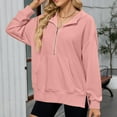thumbnail image 6 of Kaemgyyd Women's Half Zip Sweatshirt Stylish Side Slit Oversized Hoodies Causal Sports Gym Workout Long Sleeve Pullover Fall Tops, 6 of 7