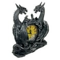 thumbnail image 2 of Zeckos Twin Evil Dragons Antiqued Mantel Clock Table Desk, 2 of 7