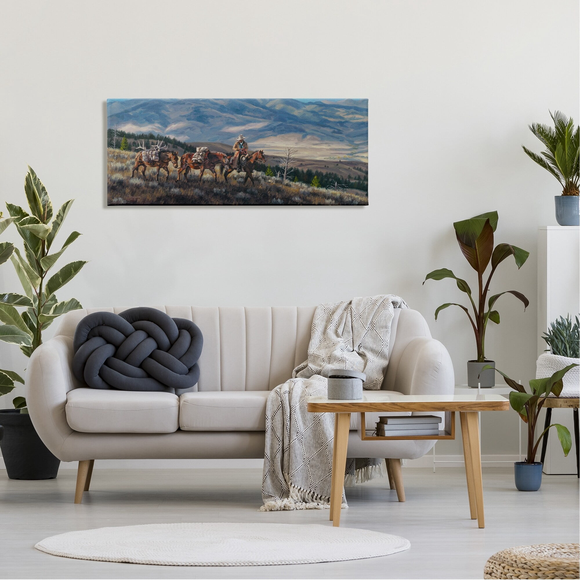 Stupell Industries Bountiful Hunt Mountain Landscape Animals & Insects Painting Gallery Wrapped Canvas Print Wall Art