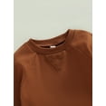 thumbnail image 6 of Elippeo Toddler Boys 2pcs Outfits 6M 12M 18M 24M 3Y Solid Color Long Sleeve Sweatshirt T-shirt and Elastic Casual Pants Suit, 6 of 10