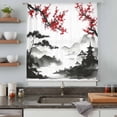 thumbnail image 4 of Chinese Mountain Sheer Curtains 54 Inches Long, Landscape Painting Red Plum Flowers Light Filering Curtains, Breathable Simi Curtain Privacy Drapes for Kitchen Bathroom Small Window Treatment, 4 of 9