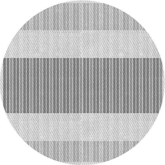 Ahgly Company Indoor Round Patterned Gunmetal Gray Area Rugs, 3' Round