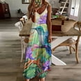 thumbnail image 3 of Flower Hummingbird Design Sleeveless Dress Woman Fashion Long Dresses Women's Summer Suit Dress 2025, 3 of 7