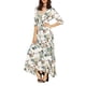 thumbnail image 2 of SAYOO Vestido bohemio femenino, estampado de flores de verano con cuello en V corto / media manga de una pieza para damas, S / M / L / XL / XXL SAYOO  moda, 2 of 6