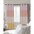 thumbnail image 3 of Colorful Stripe Blackout Curtains 72 Inches Long for Bedroom, Modern Pink Red Yellow Vertical Striped Thermal Insulated Room Darkening Black Out Window Curtain Panels Grommet Drapes for Living Room, 3 of 8