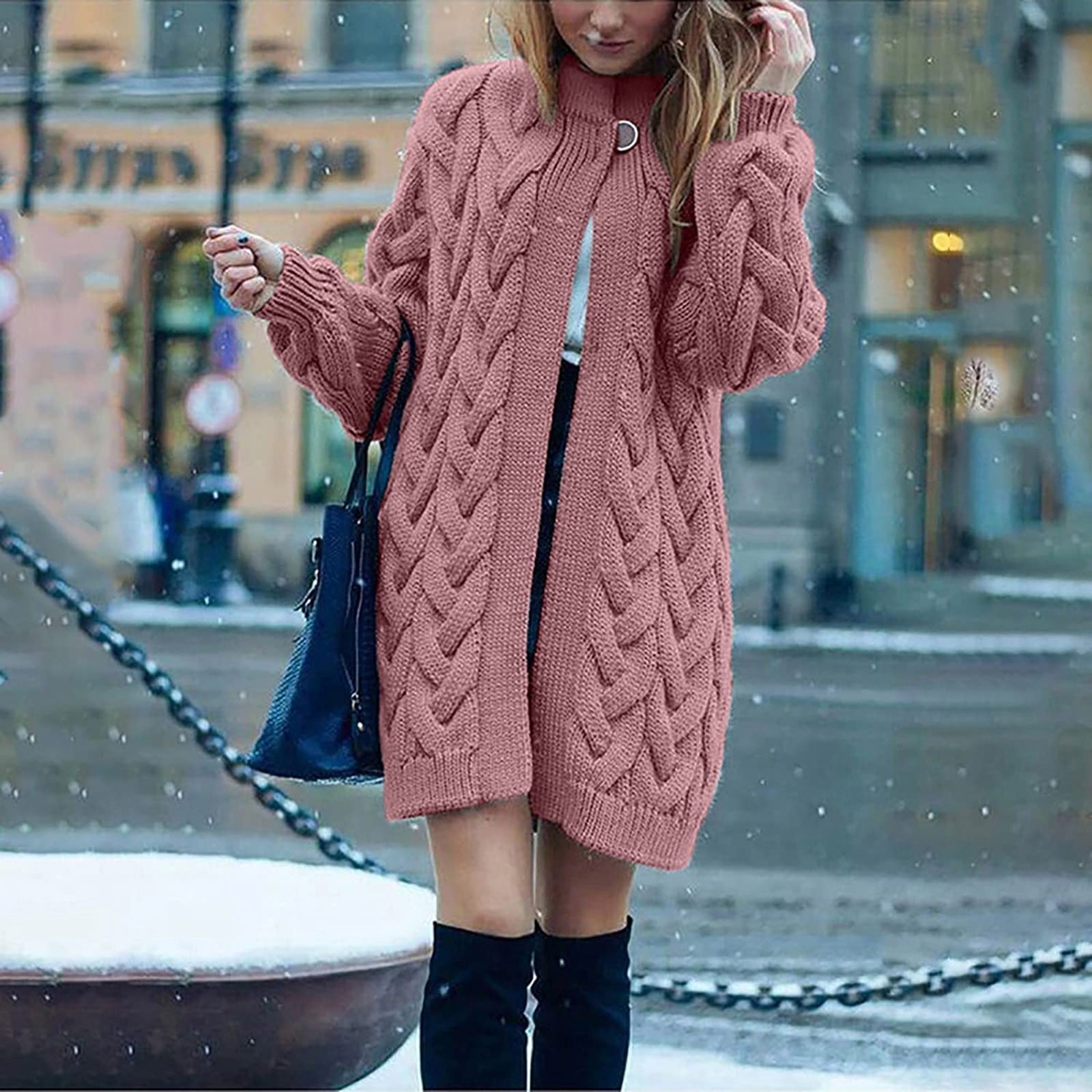 Womens Cardigan Women Casual Long Sleeve Solid Color Button Open Stitch Coat Cardigans Long Outwear Top Pink Xxl,ac5508