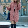 thumbnail image 2 of Women Casual Long Solid Sleeve Color Button Open Stitch Coat Cardigans Long Outwear Top, 2 of 5