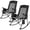 Black, variant on SUNSPIRE 2 Pack Folding Rocking Camping Chair, Heavy Duty Padded Rocker with High Back Hard Armrests for Outdoor Garden Patio