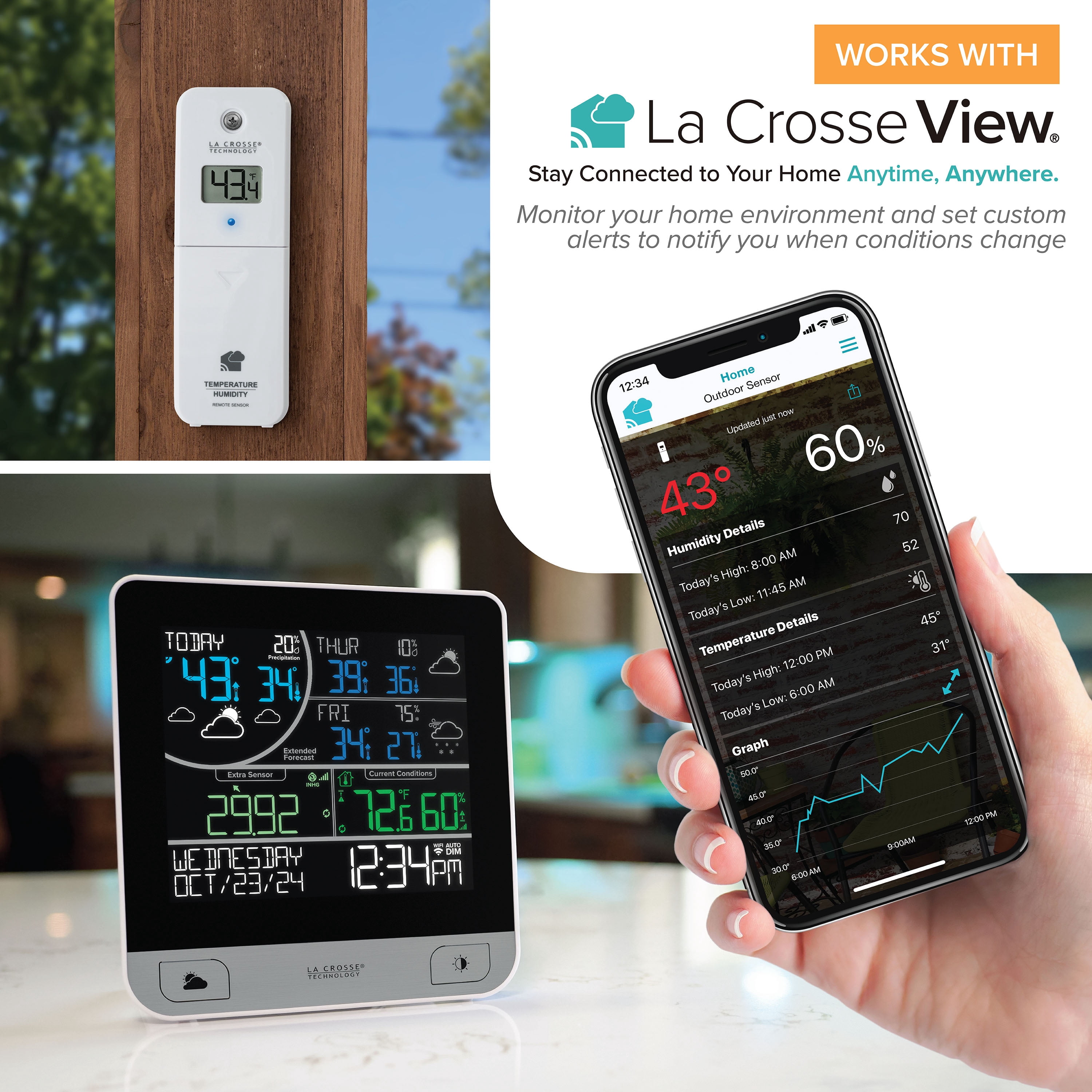 La Crosse Technology Wi-Fi Multi-Day Forecast Digital Weather Station,V15-TH