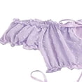 thumbnail image 2 of Womens Bra Tong Lingerie Tie Ruffle Trim Dobby Mesh Homewear, 2 of 5