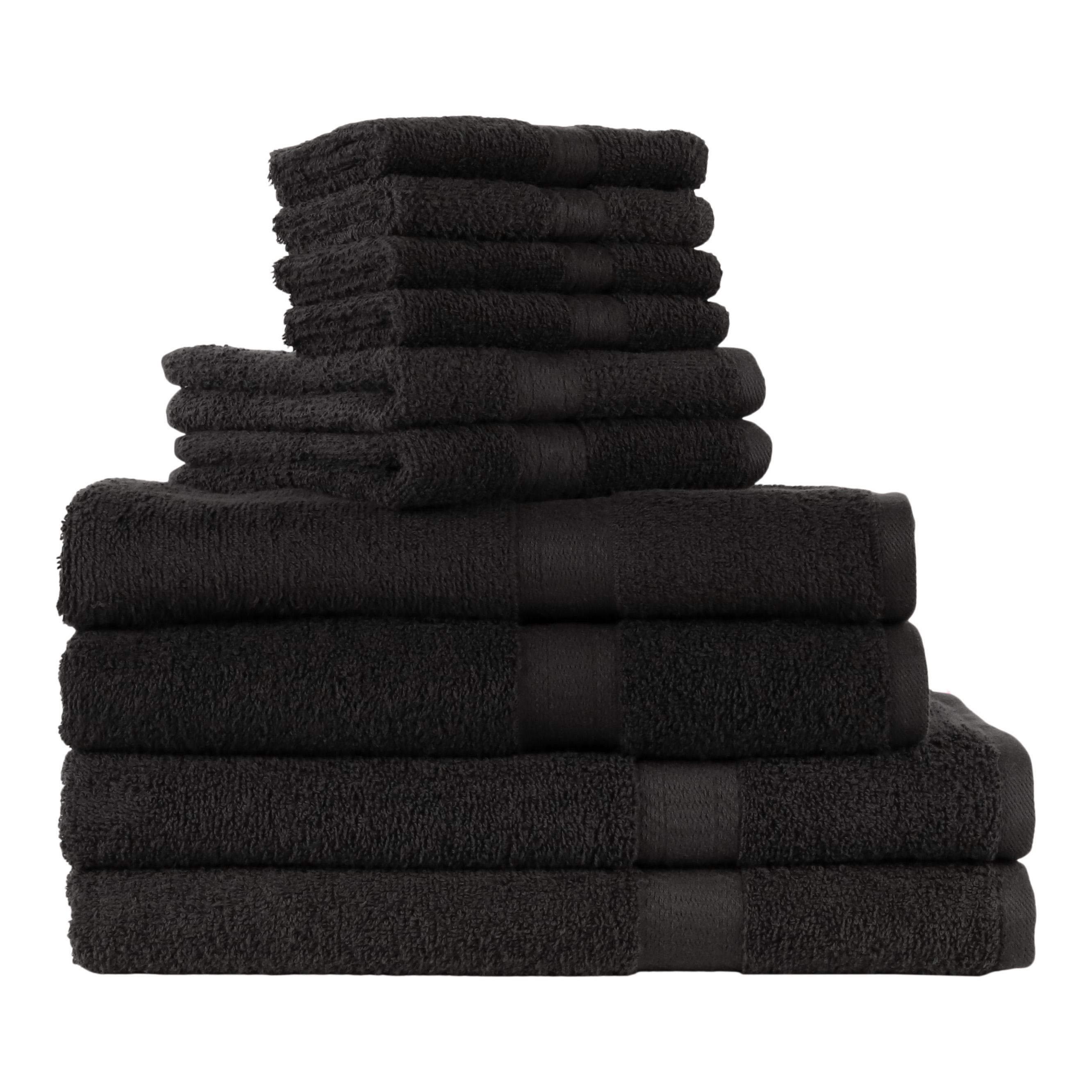 Mainstays 10-Piece Cotton Bath Set, Black photo 3