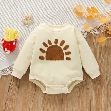 

NIUREDLTD Baby Girls Boys Cotton Print Autumn Long Sleeve Romper Bodysuit Set Clothes