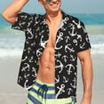 thumbnail image 5 of Yiaed Anchor Print Hawaiian Shirt for Men Short Sleeve Button Down Shirts Beach Shirts for Men-Medium, 5 of 5