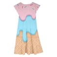thumbnail image 4 of oqasdz Girls Dresses with Ice Cream Print Flowy Sleeveless Casual Playful Dress for Toddler Kids Party and Outdoor Activities Summer Dress, 4 of 4