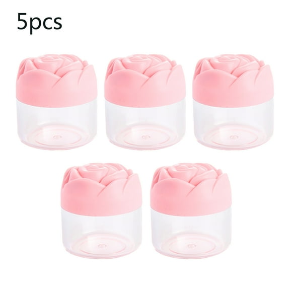 5Pcs Round Clear Wide-mouth Leak Proof Plastic Container Jars with Lids for Travel Storage Makeup Face Creams Ointment
