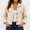 Beige, variant on Cropped Corduroy Jacket for Women, Polyester Long-Sleeve Collared Shirt Coat with Button Closure and Convertible Styling