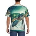 thumbnail image 3 of Bixox Men's Watercolor Turtle1 Printed Short Sleeve Skinny Athletic T-Shirt, 3 of 6