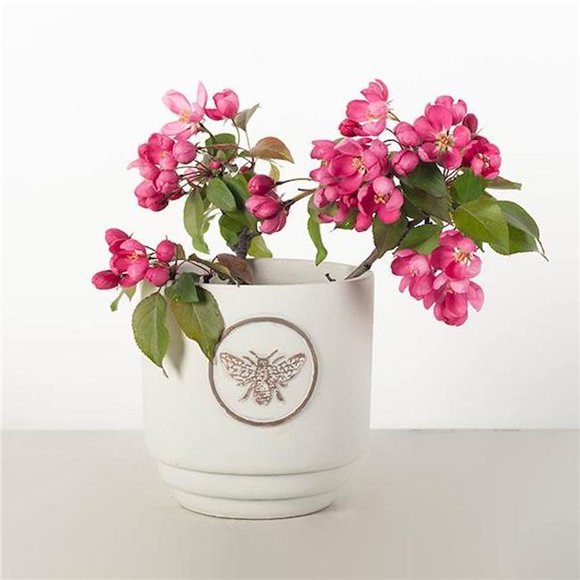 Grey Washed Bee Crest Planter