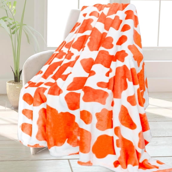 Orange Throw Blanket Fleece Cozy Blankets & Throws Soft Throw Blankets for Couch