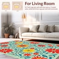 thumbnail image 2 of ODIKA 6'x9' Machine Washable Non-Slip Area Rug, Wildflower Meadow Floral Interlocking High Traffic Rug, Red, 306700, 2 of 7