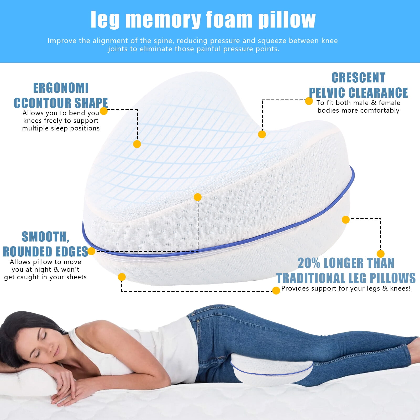 Memory Foam Miracle Knee Pillow My Leg Pillow My Comfort Miracle