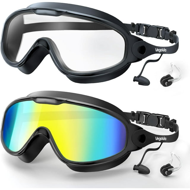 Adult Swimming Goggles Fog Protection °Wide View Pool Swim Goggles for Adult Youth Men Women
