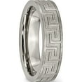 thumbnail image 4 of Titanium Greek Key 6mm Satin & Polished Band (Size 7) Made In China tb342-7, 4 of 5