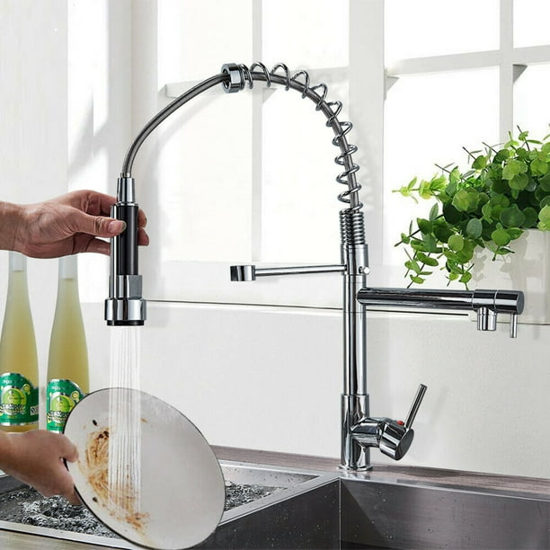 CES Commerical Kitchen Faucet with Pull Down Sprayer, Single Handle ...