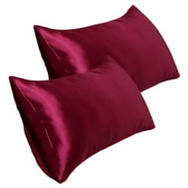 Satin Pillowcase - Soft Imitation Silk Cover for Hair & Skin, Smooth Bed Pillow Protector, 20*30in/2pcs, Wine