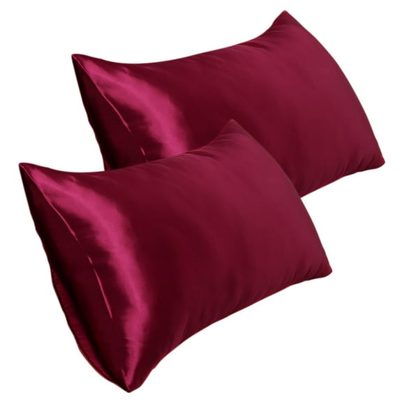 Lilixerw Silk Pillowcase,Both Sides Silk Pillowcases with Hidden Zipper,Cooling Pillowcase Queen Size Pillow Cases for Hair and Skin,Wine