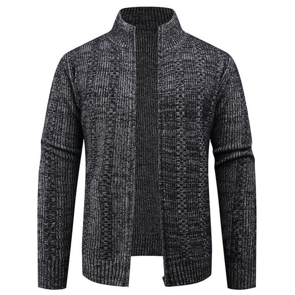 Xzbqbs Mens Zip Up Jackets Casual Slim Fit Stretch Knit Sweater Cardigan Jackets Fashion Lightweight Stand Collar Fall Winter Coats