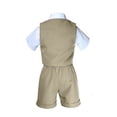 thumbnail image 4 of Baby Boy Toddler Formal Vest Shorts Khaki 6 Piece Set Suit Necktie 23 Color S-4T, 4 of 5