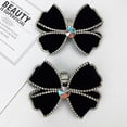 thumbnail image 1 of BUYISI Easy To Use Velvet Rhinestone Bow Shoe Decorations Long Lasting And Chic Black, 1 of 5