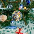 thumbnail image 5 of Funny Christmas Ornament,Geometric - Style Calico Cat,Xmas Round Ceramic Pendant, 5 of 6