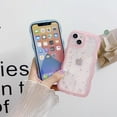 thumbnail image 3 of Compatible with iPhone 15 Wavy Edge Shiny Stars Clear Cute Phone Case for Women Girls All-Around Soft TPU Anti-Collision Anti-Shock Transparent Phone Case for iPhone 15-Pink, 3 of 11