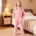 thumbnail image 2 of Jamsmile Kids Fuzzy Fleece Hooded Onesie Zip Up Jumpsuit Boys Girls Warm Winter Wear Fuzzy Warm Jumpsuit, 2 of 8