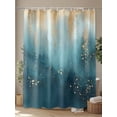 thumbnail image 4 of Fsddascl Turquoise Gold Geometric Shower Curtain Set - 66" x 72" Washable Bathtub Curtain with 12 Hooks, Modern Abstract Oil Painting Waterproof Fabric Stall Shower Curtains for Bathroom/Bathtub, 4 of 6