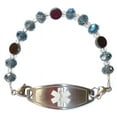thumbnail image 2 of Hidden Hollow Beads Women's Artistic Medical Alert ID Interchangeable Replacement Bracelet, Identification Vital info tag - Blue, 2 of 5