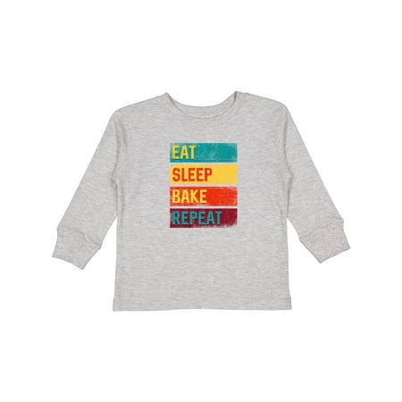 

Inktastic Baking Gift Eat Sleep Bake Repeat Gift Toddler Boy or Toddler Girl Long Sleeve T-Shirt