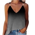 thumbnail image 1 of Yuyuzo Women's V Neck Tank Tops Summer Sleeveless Shirts Chain Strap Blouses Gradient Color Tunic Tops, 1 of 6