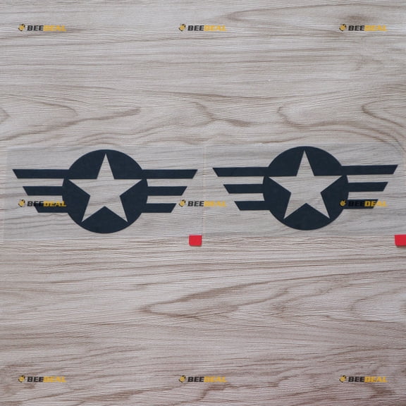 (2) 6" Air Force Star WW2 Decal Sticker Car Vinyl fit for Jeep Willys Black a sda2