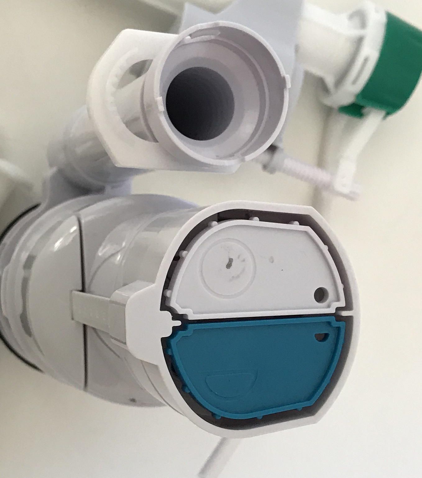 Dual Top Button Flush Valve Kit for Two Piece, Three Inch Flush Toilets