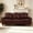 Burgundy, variant on 81.5" Classic 3-Seater Sofa with Rolled Arms and Brass Nails, Faux Leather Upholstered Couch with Solid Wood Legs for Living Room Study, Burgundy