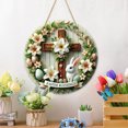 thumbnail image 5 of Taotanxi Easter Door Sign 8.6" He Is Risen Easter Religious Cross Sign Easter Wreath Wall Hanger Sign Floral Cross Religious Easter Wreath Sign for The Home Wall Indoor Outdoor Spring Decor, 5 of 6