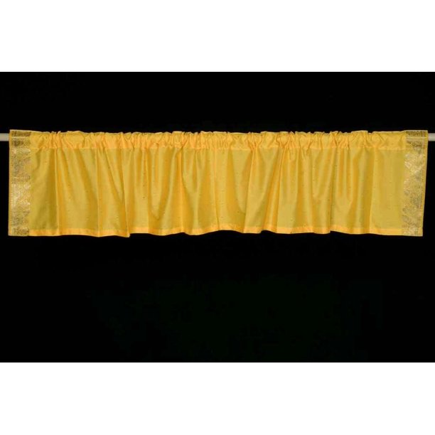 Yellow Rod Pocket Top It Off Handmade Sari Valance Pair Walmart Com Walmart Com