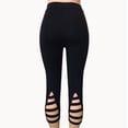 thumbnail image 5 of High Waisted Hollow Out Capri Leggings for Women Soft Slim Tummy Control Cropped Pants for Running Cycling Yoga Workout, 5 of 6